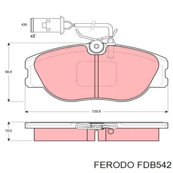 FDB542 Ferodo колодки гальмівні передні, дискові