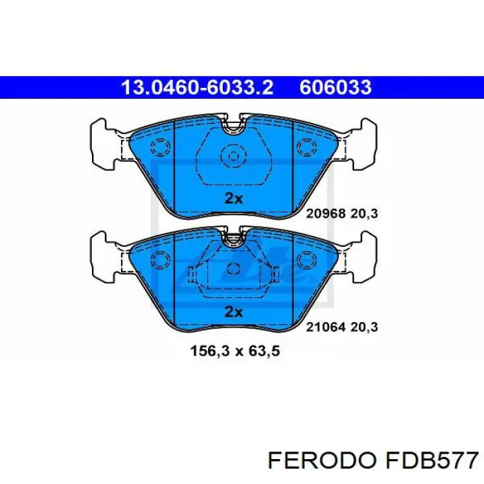 Гальмівні колодки Ferodo FDB577 ціна, від 39.65 USD