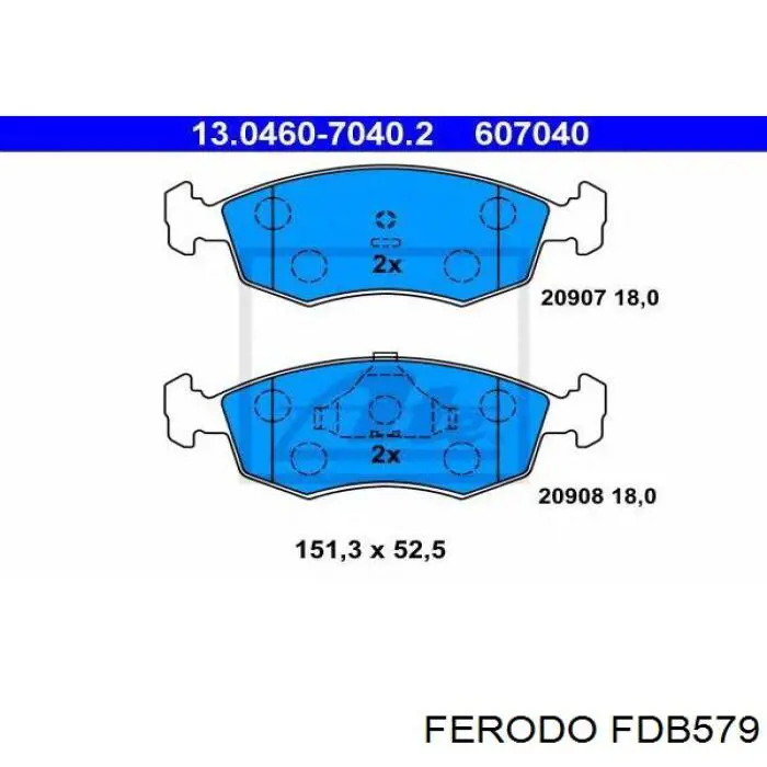 FDB579 Ferodo колодки гальмівні передні, дискові