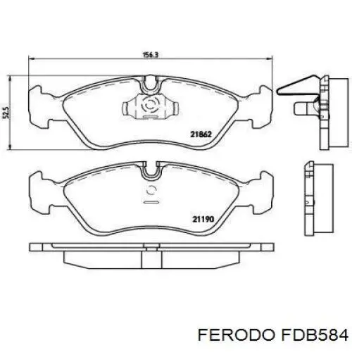 Гальмівні колодки Ferodo FDB584 ціна, від 18.43 USD