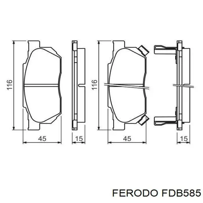 Купити FDB585 Ferodo Колодки гальмівні передні, дискові
