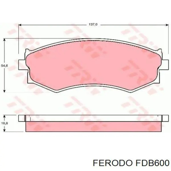 FDB600 Ferodo колодки гальмівні передні, дискові