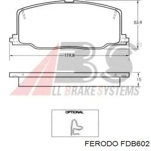 Гальмівні колодки Ferodo FDB602 ціна, від 16.87 USD