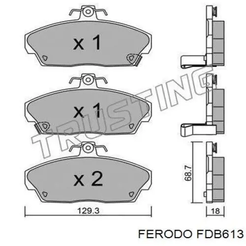 Купити FDB613 Ferodo Колодки гальмівні передні, дискові