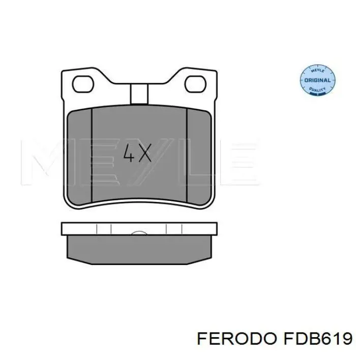 Задні гальмівні колодки Ferodo FDB619 ціна, від 12.86 USD
