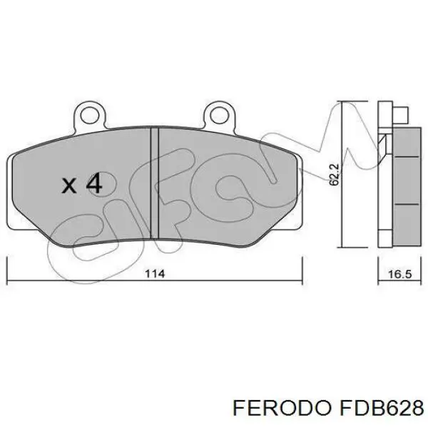 Гальмівні колодки Ferodo FDB628 ціна, від 20.03 USD