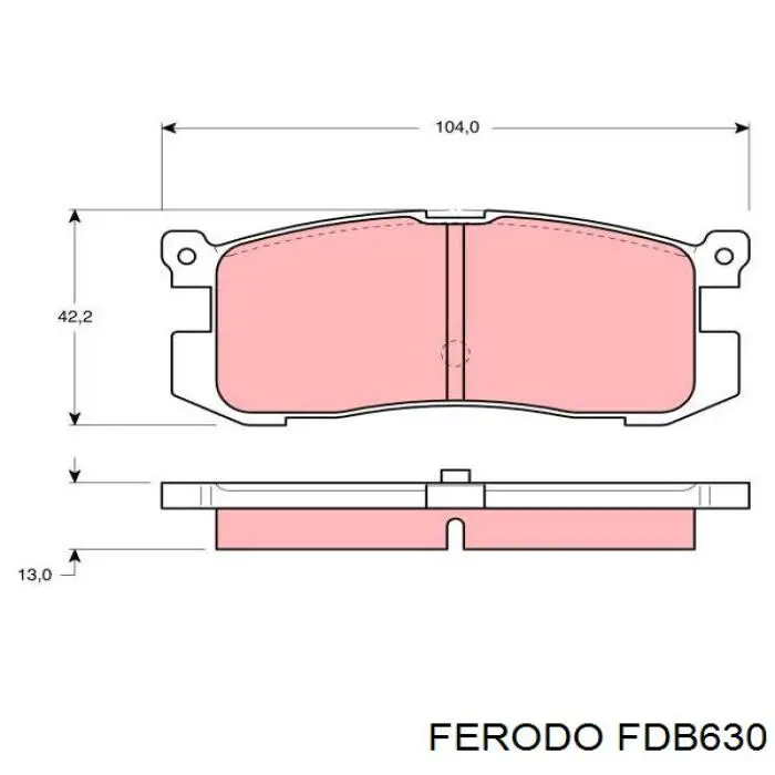 Колодки гальмові задні, дискові FDB630 Ferodo