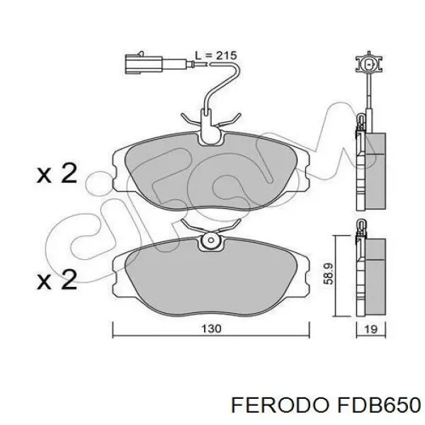 FDB650 Ferodo колодки гальмівні передні, дискові