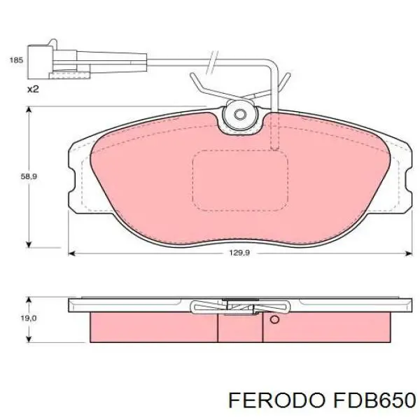 FDB650 Ferodo Передні гальмівні колодки