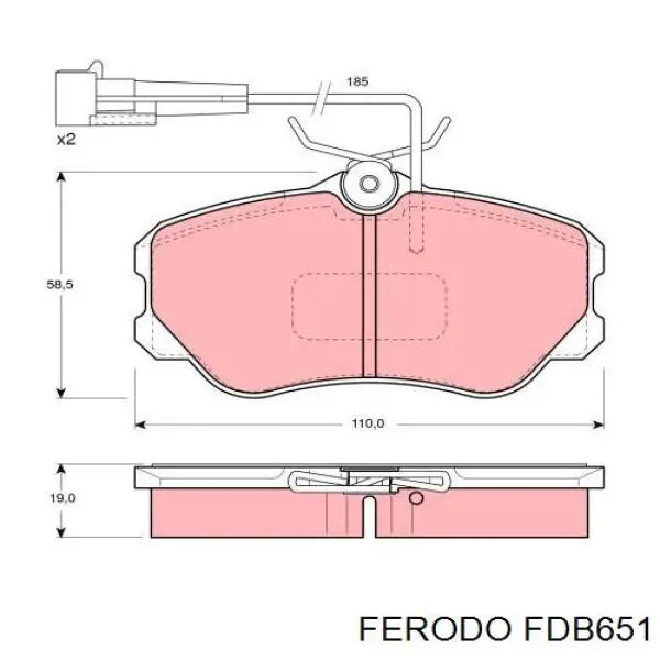 FDB651 Ferodo Передні гальмівні колодки