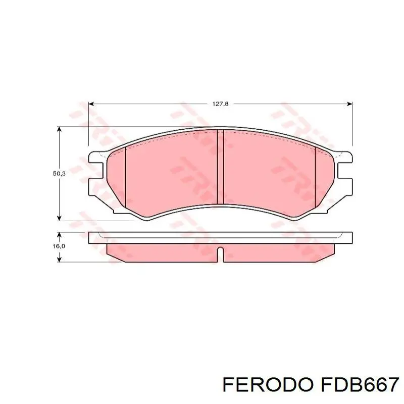 Передні тормозні колодки FDB667 Ferodo