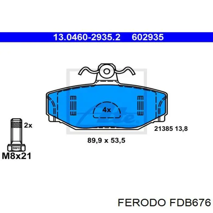 Задні гальмівні колодки Ferodo FDB676 ціна, від 19.73 USD