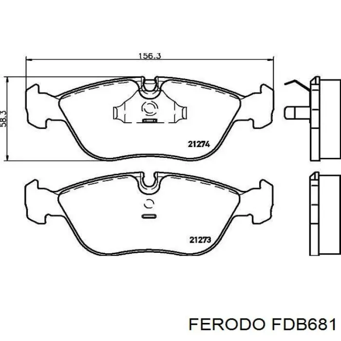 FDB681 Ferodo Передні гальмівні колодки