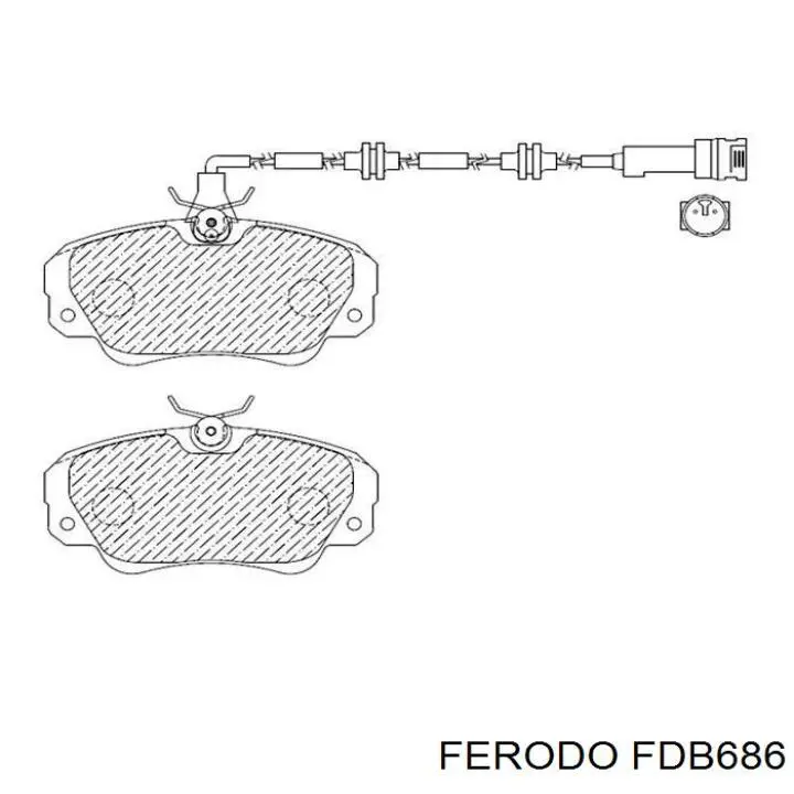 Передні тормозні колодки FDB686 Ferodo