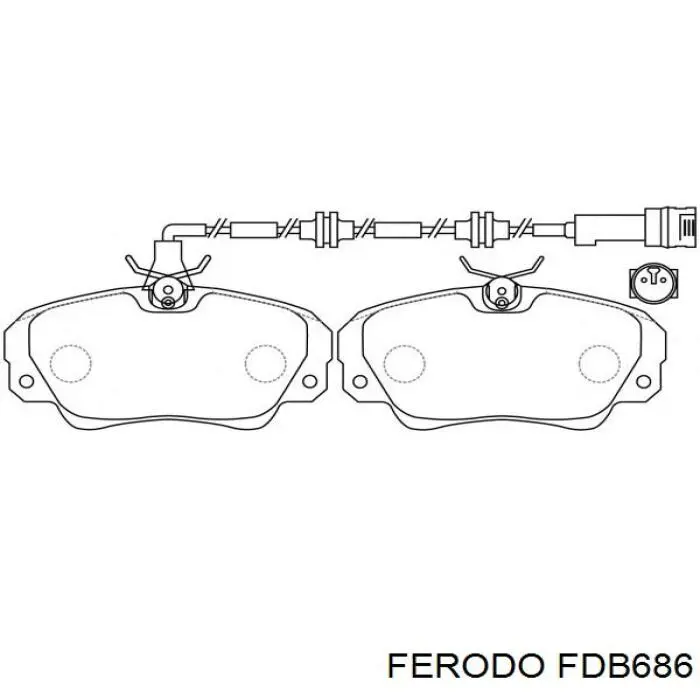 Купити FDB686 Ferodo Колодки гальмівні передні, дискові