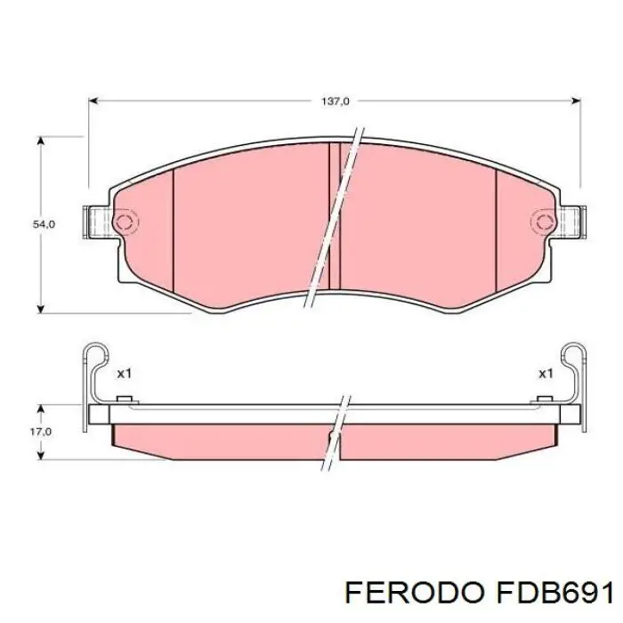 Купити FDB691 Ferodo Колодки гальмівні передні, дискові