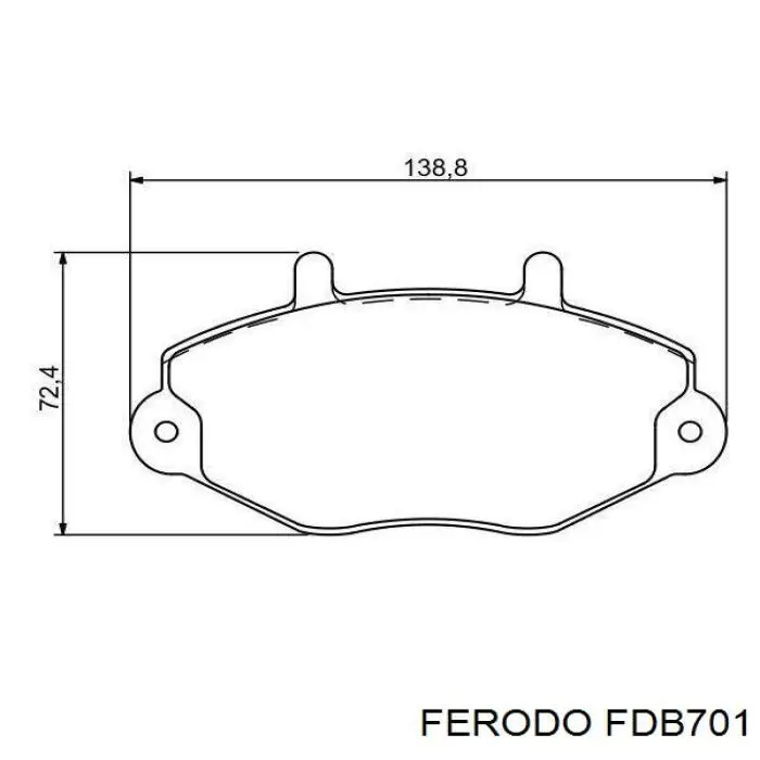Передні тормозні колодки FDB701 Ferodo