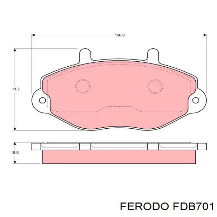 FDB701 Ferodo Передні гальмівні колодки