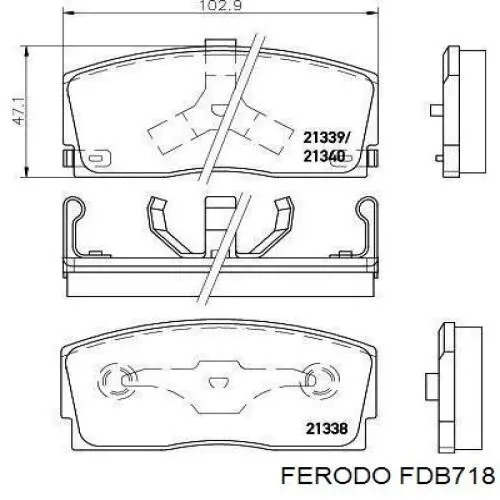 Гальмівні колодки Ferodo FDB718 ціна, від 12.37 USD