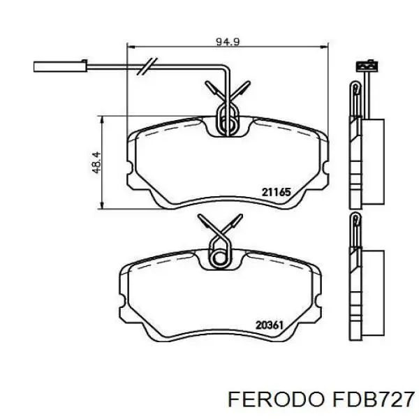 FDB727 Ferodo колодки гальмівні передні, дискові