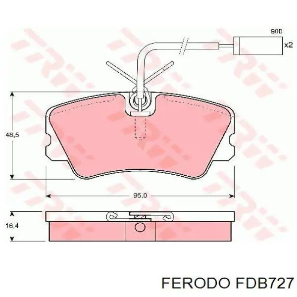 FDB727 Ferodo Передні гальмівні колодки
