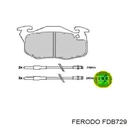 Колодки гальмівні передні, дискові FDB729 Ferodo