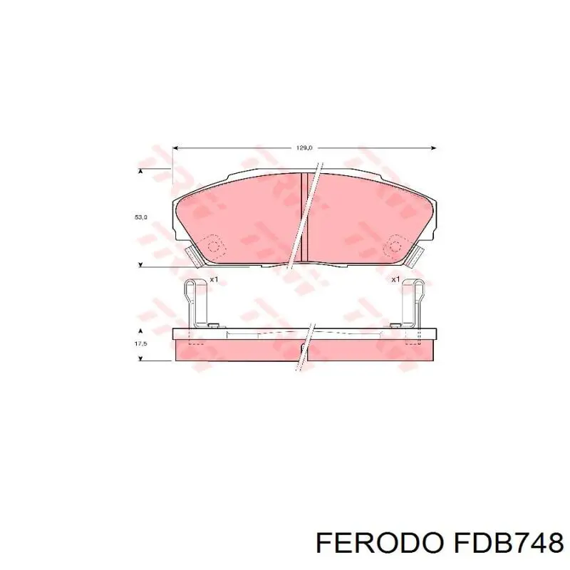 Колодки гальмівні передні, дискові FDB748 Ferodo