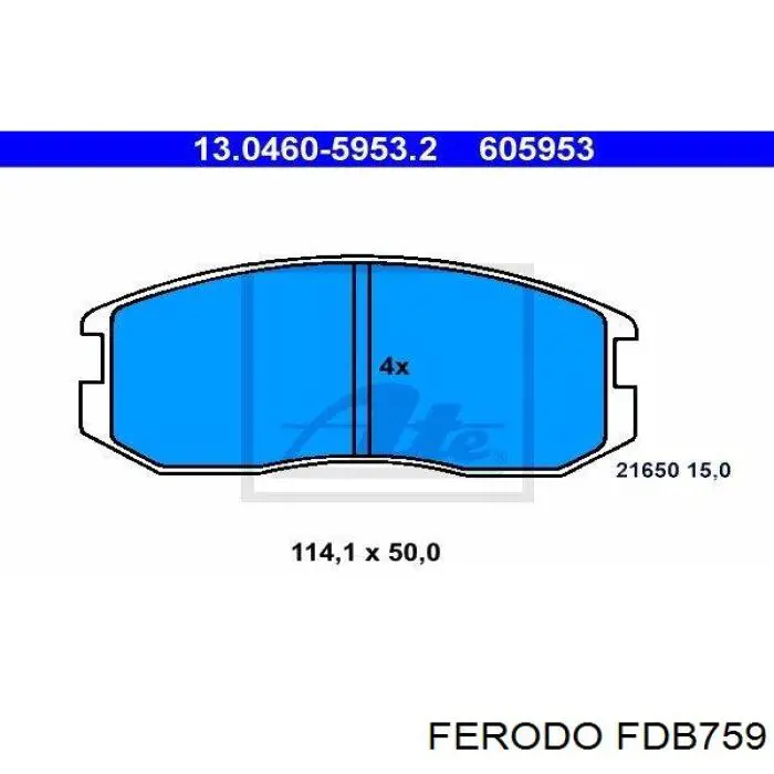 Гальмівні колодки Ferodo FDB759 ціна, від 16.19 USD