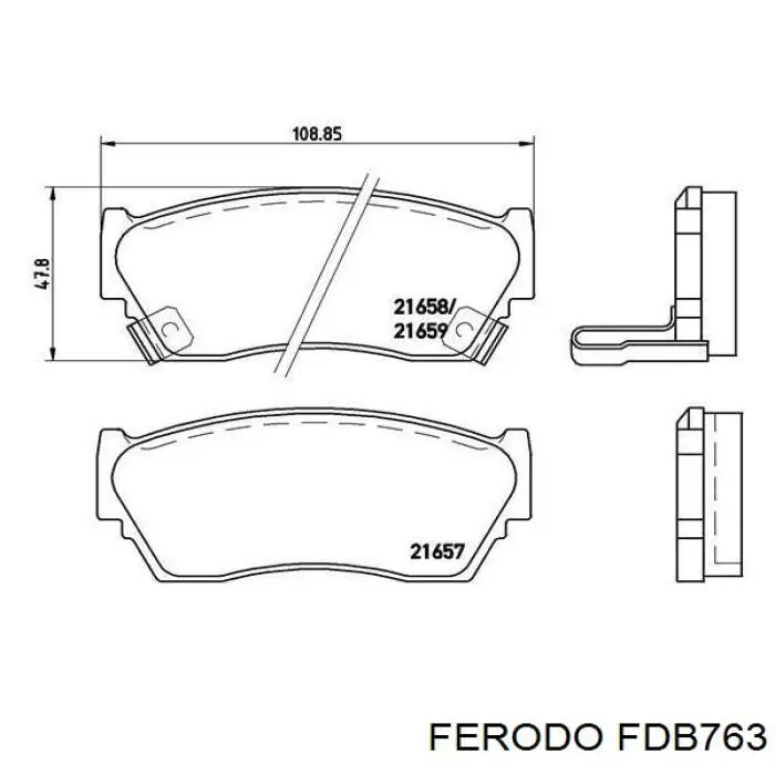 FDB763 Ferodo колодки гальмівні передні, дискові