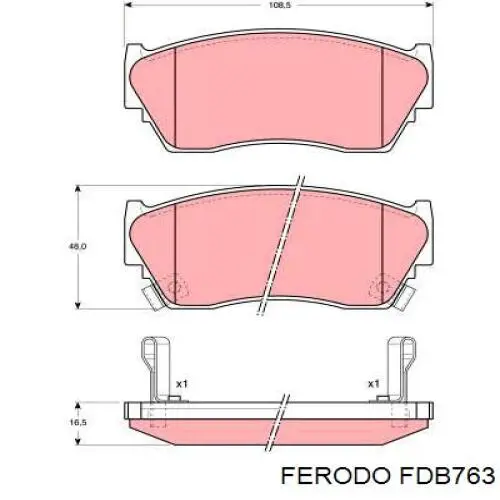 Передні тормозні колодки FDB763 Ferodo