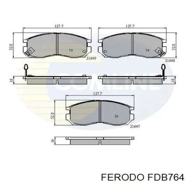 Купити FDB764 Ferodo Колодки гальмівні передні, дискові