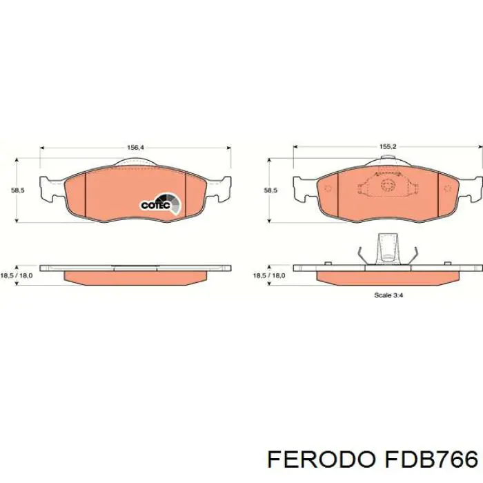 Купити FDB766 Ferodo Колодки гальмівні передні, дискові