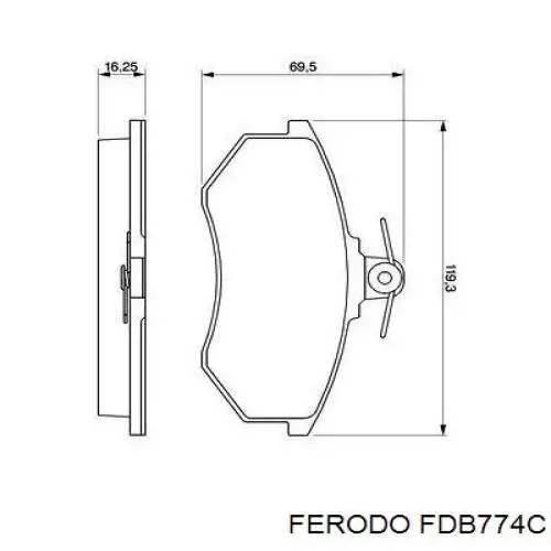 Купити FDB774C Ferodo Колодки гальмівні передні, дискові