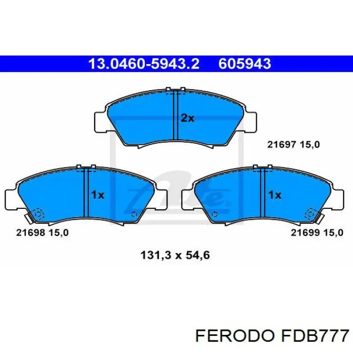 FDB777 Ferodo колодки гальмівні передні, дискові