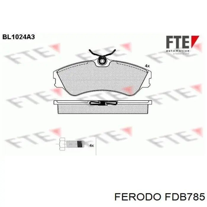 Купити FDB785 Ferodo Колодки гальмівні передні, дискові