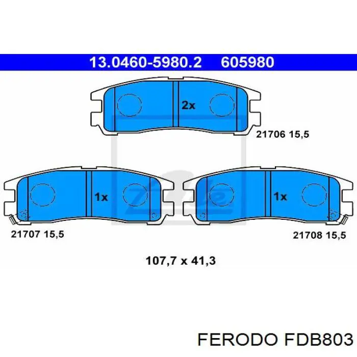 FDB803 Ferodo колодки гальмові задні, дискові