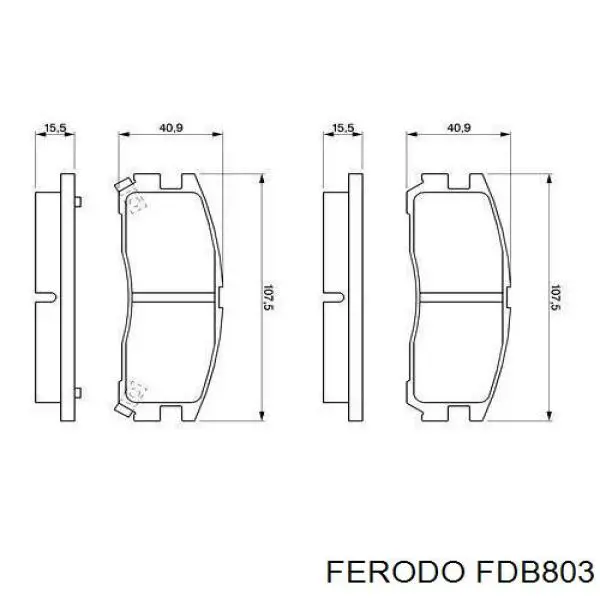 Задні гальмівні колодки Ferodo FDB803 ціна, від 17.36 USD