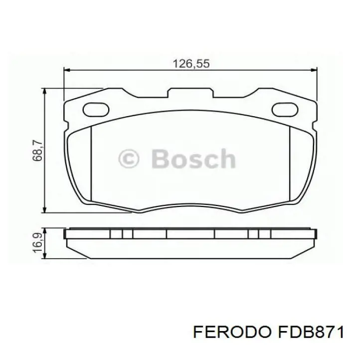 Колодки гальмівні передні, дискові FDB871 Ferodo