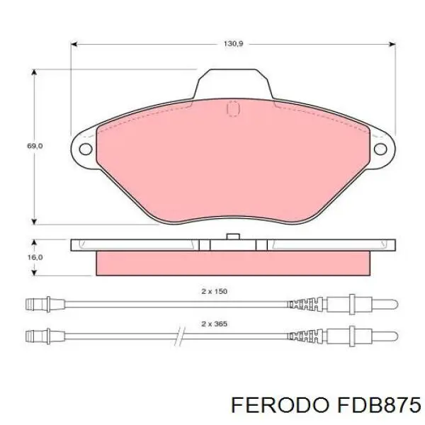 Колодки гальмівні передні, дискові FDB875 Ferodo