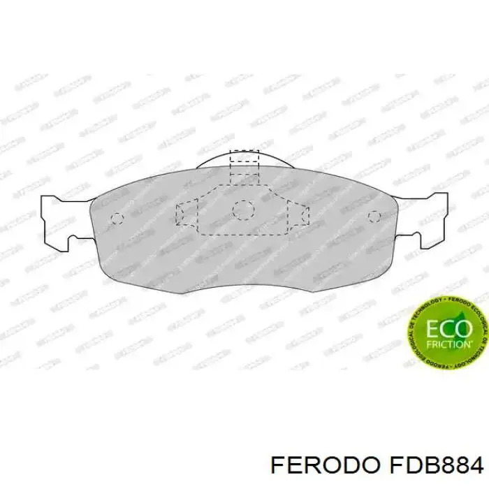 Колодки гальмівні передні, дискові FDB884 Ferodo