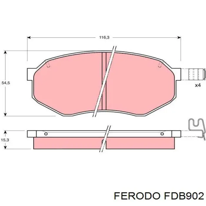 FDB902 Ferodo колодки гальмівні передні, дискові