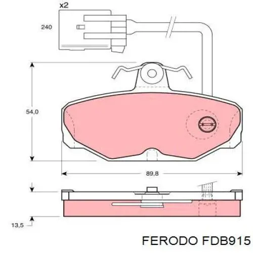 FDB915 Ferodo колодки гальмові задні, дискові