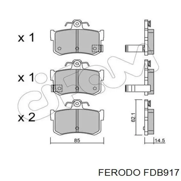 Купити FDB917 Ferodo Задні колодки