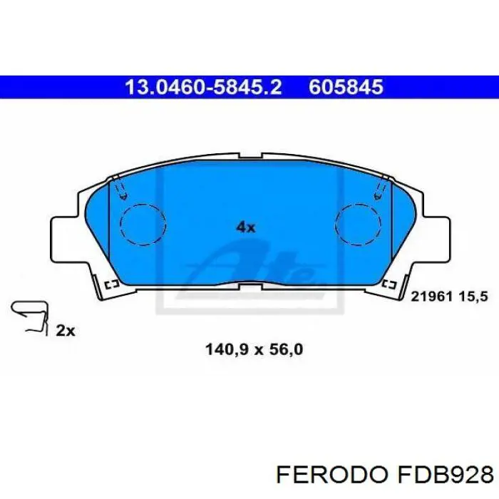 Гальмівні колодки Ferodo FDB928 ціна, від 23.17 USD