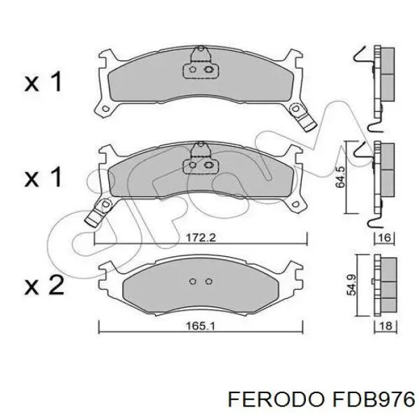 FDB976 Ferodo колодки гальмівні передні, дискові
