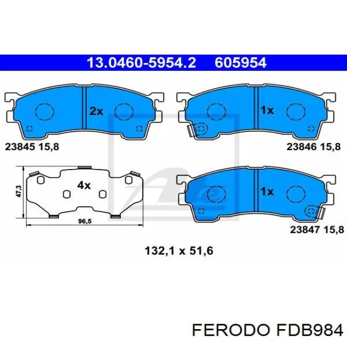 FDB984 Ferodo колодки гальмівні передні, дискові