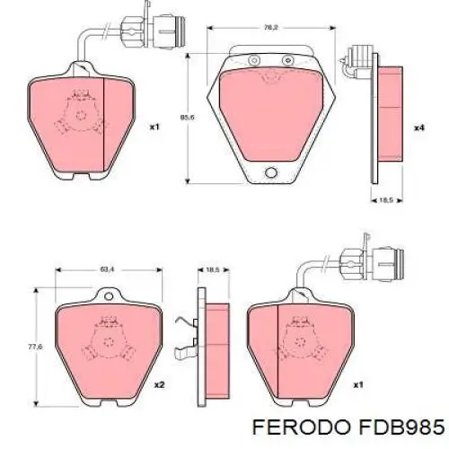 Гальмівні колодки Ferodo FDB985 ціна, від 46.92 USD