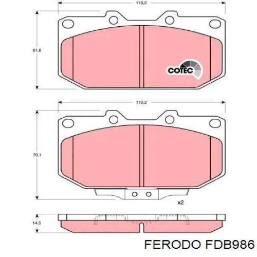 Гальмівні колодки Ferodo FDB986 ціна, від 23.70 USD