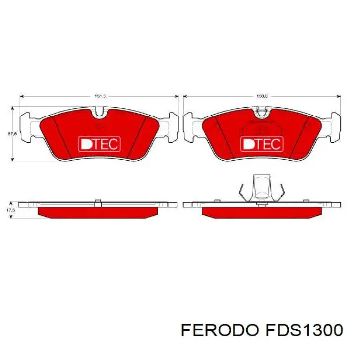 FDS1300 Ferodo колодки гальмівні передні, дискові