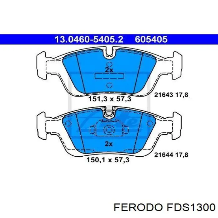 FDS1300 Ferodo Передні гальмівні колодки